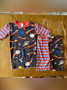Hanna Andersson Kids Space and Striped Short John PJs - Size 14 kids youth